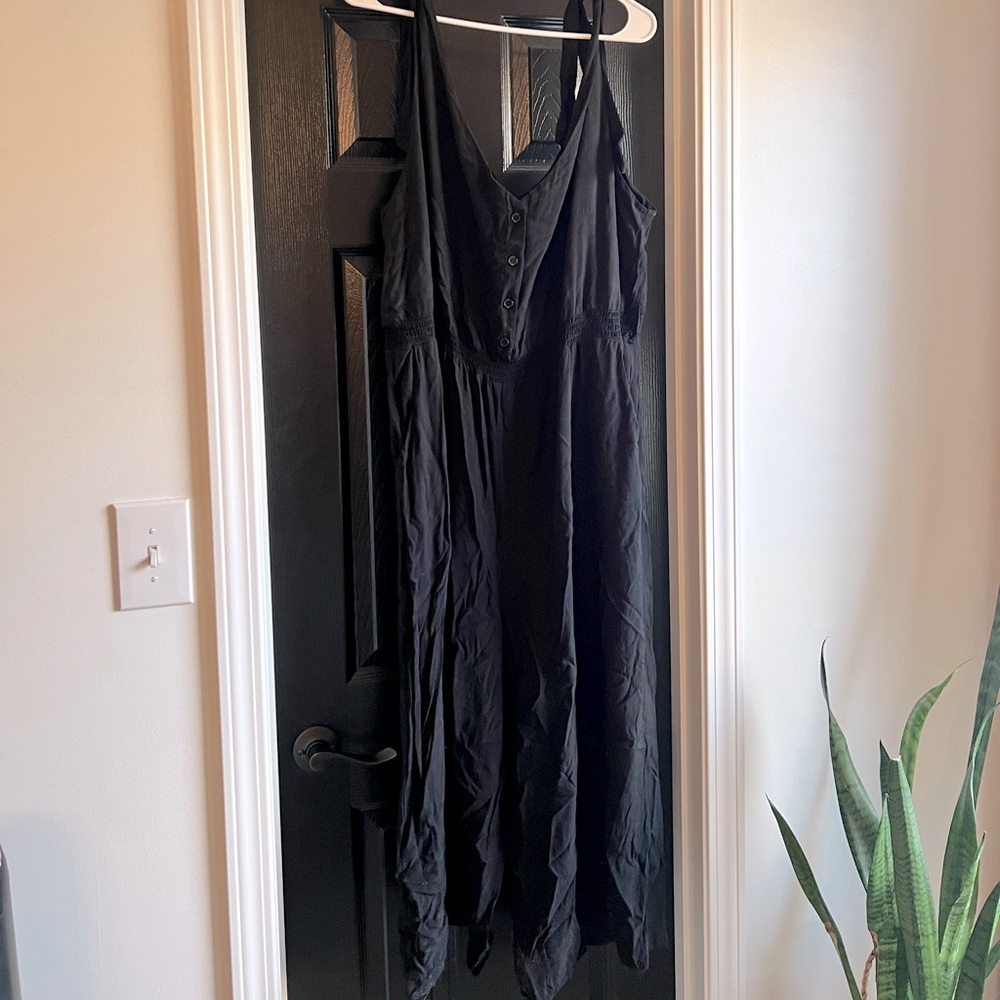 2xl Black Jumpsuit with tie straps.
